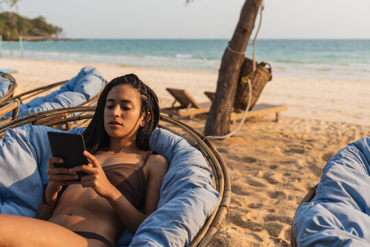 Black girl at the beach