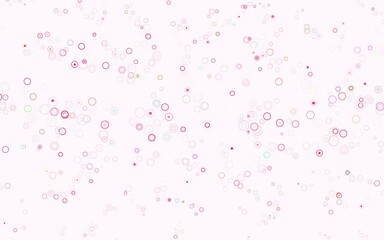 Light Pink, Yellow vector background with bubbles.