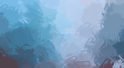 Wild Brushstrokes. Brushed Painted Abstract Background. Brush stroked painting. Strokes of paint. 2D Illustration.