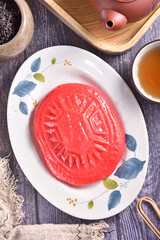 Steamed Chinese pastry of glutinous rice skin with sweet filling