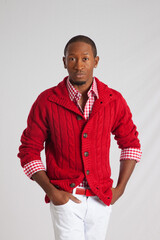 Obraz premium Handsome Black man looking pensive