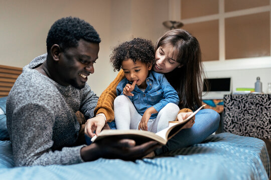 Happy family having fun at home