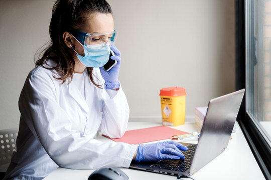 Scientist working in lab