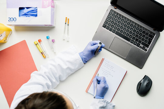 Scientist working in lab