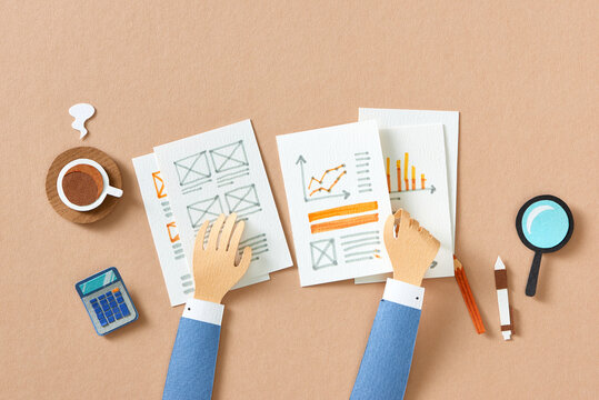 Businesswoman hands working in Stacks of paper files