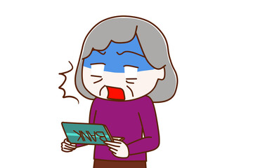 通帳を見てまさかの事にショックを受ける高齢の女性