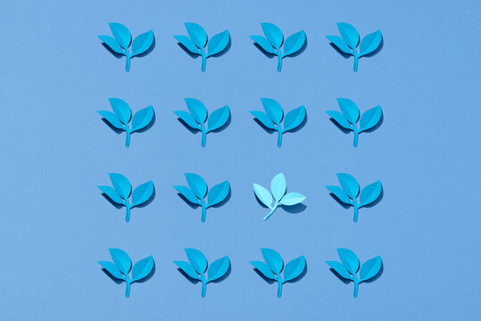 Tropical paper leaves bouquet, papercraft