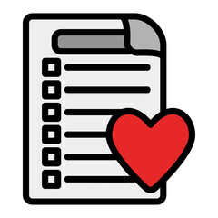 Wish list icon vector illustration in filled line style for any projects