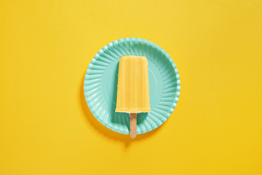 Homemade ice cream or popsicles from pineapple