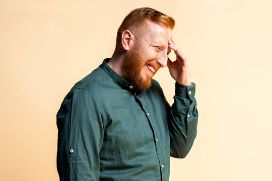 Portrait of Redhead Man Laughing