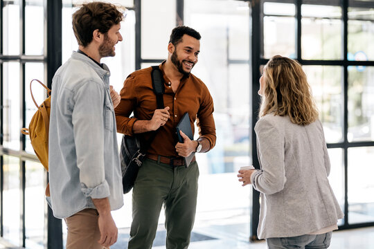 Group of Coworkers Chatting in Office