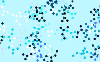 Light Blue, Green vector pattern with artificial intelligence network.