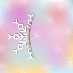 Obraz na płótnie Canvas Pink winter background with snowflakes. Place for text. Great for winter sale, holiday invitation, Merry Christmas and Happy New Year. Vector illustration.