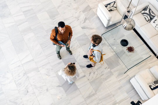 Group of Coworkers Chatting in Office