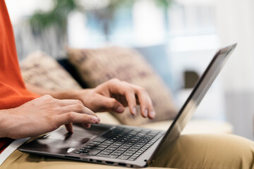 Closeup of Business Man Typing