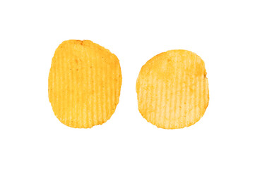 Potato chips isolated on white