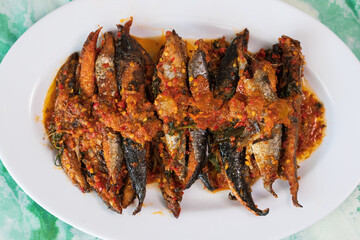 Healthy and delicious Indonesian spicy seafood for lunch