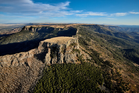 USA, Colorado, Aerial view of Fishers Peak in Rocky Mountains