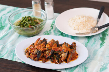 Healthy and delicious Indonesian spicy seafood for lunch