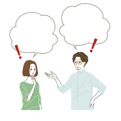 驚いている男女