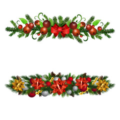 Christmas Holly brunches decoration vector