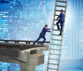 Business unethical competition concept with businessmen