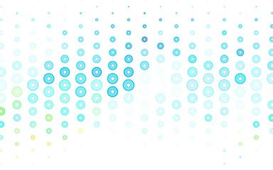 Light Blue, Yellow vector background with bubbles.