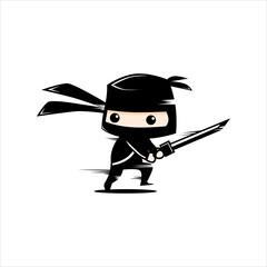 cool ninja character vector design © Wantrisna Vektor