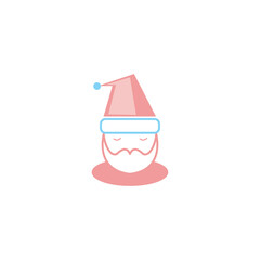 santa icon cartoon illustration with color vector design