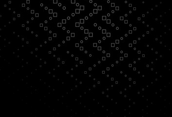 Dark Black vector backdrop with lines, rectangles.