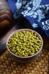 Mung beans on the background of retro Chinese style