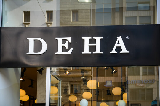 Milan, Italy - September 24, 2017:  Deha store in Milan. Fashion week Deha shopping
