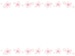 パステルカラーな桜と水玉のラインフレーム