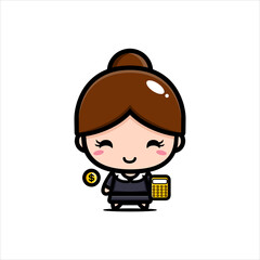 vector design of cute girl character as accountant