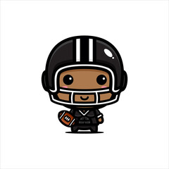 cute american football character vector design