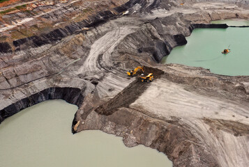 Coal mining activities seen from above.