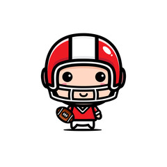 cute american football character vector design