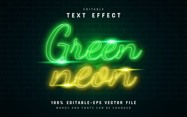 Green neon text effect