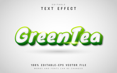 Fototapeta premium Green tea text effect editable
