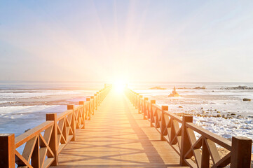 In winter the sea port