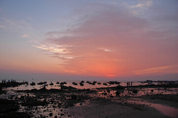 Sunrise sunset view of the sea