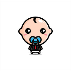 cool cute baby character vector design