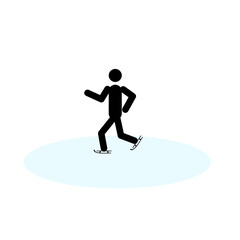 Fototapeta na wymiar Winter sports. Figure human sketch figure skater. Healthy lifestyle.