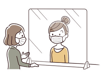 ベクターイラスト素材 シニア男性 窓口 接客 受付 対応 Wall Mural ケイーゴ K