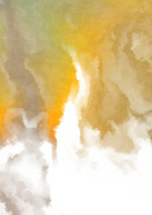 Abstract colorful watercolor on white background. Digital art painting.