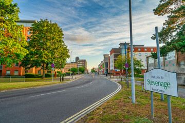Entrance to Stevenage town centrre in England