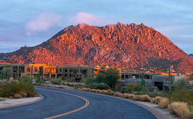 Troon Mountain In North Scottsdale AZ At Sunset