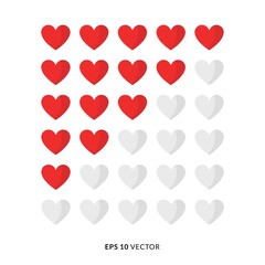 Set of Simple Heart Rating Illustration - EPS 10 Vector