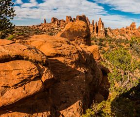 Fototapeta premium Elevated View of Fin Valley, Arches National Park, Utah, USA