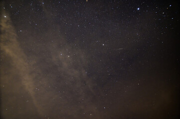 Fototapeta na wymiar Geminids meteor shower and night sky